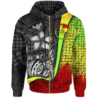 Yap Micronesian Zip up Hoodie Reggae Turtle with Hook Unisex REGGAE - Polynesian Pride