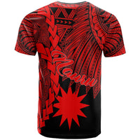 Nauru Polynesian T Shirt Tribal Wave Tattoo Red - Polynesian Pride