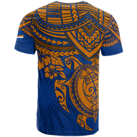 Marshall Islands Polynesian T Shirt Marshall Islands Flag Blue Turtle Hibiscus - Polynesian Pride