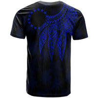 Cook Islands T Shirt Polynesian Wings (Blue) - Polynesian Pride