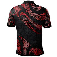 Hawaii Custom Polo Shirt Polynesian Tattoo Red Version - Polynesian Pride