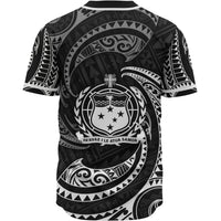 Samoa Polynesian Baseball Shirt - White Tribal Wave - Polynesian Pride