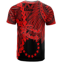 Cook Islands T Shirt Tribal Wave Tattoo Red - Polynesian Pride