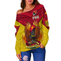 Papua New Guinea Rugby Kumul Pride Women Off Shoulder Sweater - LT2 - Polynesian Pride