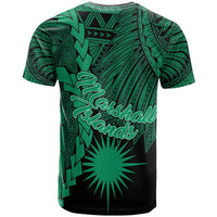 Marshall Islands Polynesian T Shirt Tribal Wave Tattoo Green - Polynesian Pride
