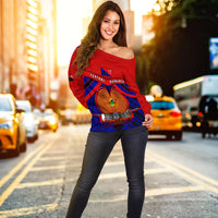 Central Province Off Shoulder Sweater Papua New Guinea LT13 - Polynesian Pride