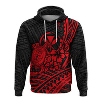 Hawaii Turtle With Hibiscus Tribal Red Hoodie KID - LT12 - Polynesian Pride