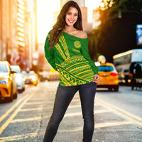 Leone High School Pride Women Off Shoulder Sweater - LT12 - Polynesian Pride