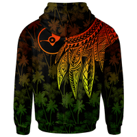 Yap Custom Zip up Hoodie Polynesian Wings (Reggae) - Polynesian Pride
