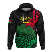 Custom Vanuatu Espiritu Santo Hoodie Kava With Hibiscus LT12 - Polynesian Pride