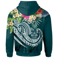 Fiji Polynesian Hoodie Summer Plumeria (Turquoise) - Polynesian Pride