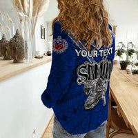 (Custom Personalised) Toa Samoa Rugby Women Casual Shirt - Samoan Warrior Pride - LT12 - Polynesian Pride