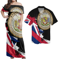 Matching Dress and Hawaiian Shirt Hawaii Flag Coat Of Arms Of Hawaii Polynesian Classic Style RLT14 No Dress - Polynesian Pride