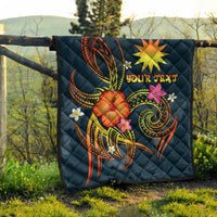 Nauru Polynesian Personalised Premium Quilt - Legend of Nauru (Blue) - Polynesian Pride