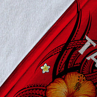 French Polynesia Blanket - Hibiscus With Tribal - LT12 - Polynesian Pride