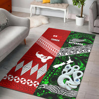 New Zealand And Tonga Area Rug Together - Green LT8 Green - Polynesian Pride