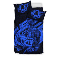 Polynesian Bedding Set - Pohnpei Duvet Cover Set Father And Son Blue - Polynesian Pride