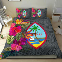Guam Bedding Set - Hibiscus Polynesian Pattern Gray Version - Polynesian Pride