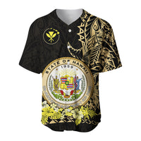Hawaiian Polynesian Baseball Jersey Gold Seal of Hawaii LT13 - Polynesian Pride