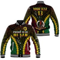 (Custom Text and Number) Vanuatu Indigenous Baseball Jacket Proud To Be Ni - Vanuatu Polynesian Pattern LT13 Unisex Black - Polynesian Pride