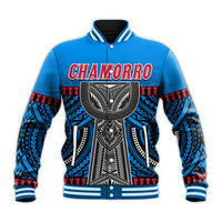 Guam Chamorro Baseball Jacket Latte Stone Blue Polynesian Haligi LT13 - Polynesian Pride