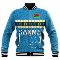 (Custom Personalised) Sanma Province Baseball Jacket Vanuatu Pig Tusk Polynesian Flag Style LT14 - Polynesian Pride