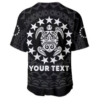 (Custom Personalised) Islands Baseball Jersey Circle Pattern Mix Sea Turtle Black Version LT14 - Polynesian Pride