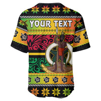 (Custom Personalised) Vanuatu Christmas Baseball Jersey Pig Tusk Polynesian Joyeux Noel Flag Art LT14 - Polynesian Pride