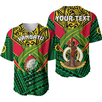 (Custom Personalised) Vanuatu Rugby Baseball Jersey Coat Of Arms Polynesian Pattern LT14 Green - Polynesian Pride