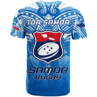 Samoa Rugby Toa Samoa Blue Style T Shirt LT2 - Polynesian Pride