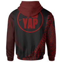 Yap State Hoodie Red Polynesian Patterns Sport Style - Polynesian Pride