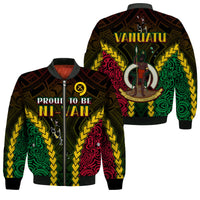 Vanuatu Indigenous Bomber Jacket Proud To Be Ni - Vanuatu Polynesian Pattern LT13 Unisex Black - Polynesian Pride