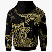 Yap Zip Hoodie Hammerhead Shark Tribal Pattern - Polynesian Pride