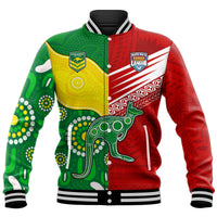 Australia Kangaroos and Mate Maa Tonga Baseball Jacket No2 LT9 Unisex Red - Polynesian Pride