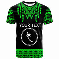 Chuuk Custom T Shirt Tooth Shaped Necklace Pattern Green Color Unisex Green - Polynesian Pride