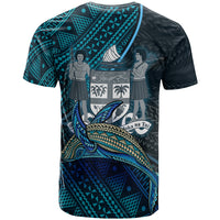 Fiji T Shirt Custom Seal Fiji With Blue Whale - Polynesian Pride