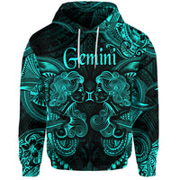 Custom Gemini Zodiac Polynesian Hoodie Unique Style Turquoise LT8 - Polynesian Pride