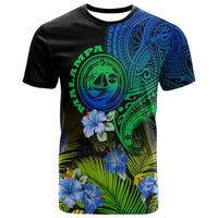 Vanuatu Malampa Province T Shirt Hibiscus Tribal Polynesian Tattoo Ver Gradient LT9 Gradient - Polynesian Pride