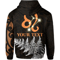 Custom Leo Zodiac Style Maori Hoodie Orange Lion LT13 - Polynesian Pride