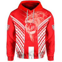 Custom LABASA Football Hoodie Strong Lion of Fiji Custom Text and Number LT13 - Polynesian Pride