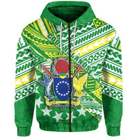 Cook Islands Rugby Zip Hoodie New Breathable LT13 Unisex Green - Polynesian Pride
