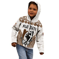 Custom Text and Number Fiji Rugby Bati Hoodie KID Proud Tapa Pattern LT13 - Polynesian Pride