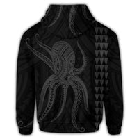 Hawaiian Octopus KaKau Polynesian Hoodie Gray - Polynesian Pride