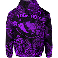 Custom Hawaii State Fish: Humuhumu Nukunuku Apuaa Polynesian Zip Hoodie Unique Style Purple LT8 Pullover Hoodie Purple - Polynesian Pride