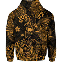 Custom Hawaii Surfing Polynesian Zip Hoodie Unique Style Gold LT8 - Polynesian Pride