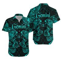 Gemini Zodiac Polynesian Hawaiian Shirt Unique Style - Turquoise LT8 - Polynesian Pride