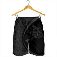 Hawaiian Map Manta Ray Polynesian Men's Shorts - Gray - Circle Style - AH - Polynesian Pride