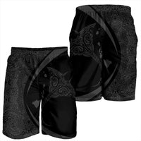 Hawaiian Map Manta Ray Polynesian Men's Shorts - Gray - Circle Style - AH - Polynesian Pride