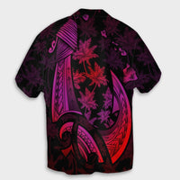 Polynesian Couple Outfits Matching Dress and Hawaiian Shirt Hawaii Map Palm Trees Fish Hook Polynesian Colorful Red RLT14 - Polynesian Pride