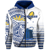Tokelau Rugby Zip Hoodie Special Unisex Blue - Polynesian Pride